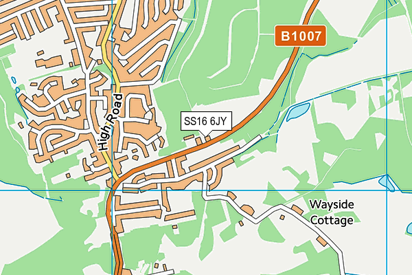 SS16 6JY map - OS VectorMap District (Ordnance Survey) SS16 6JY map - OS VectorMap District (Ordnance Survey)