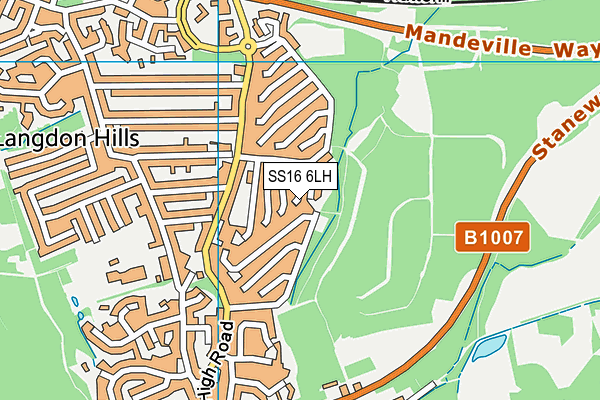 SS16 6LH map - OS VectorMap District (Ordnance Survey) SS16 6LH map - OS VectorMap District (Ordnance Survey)