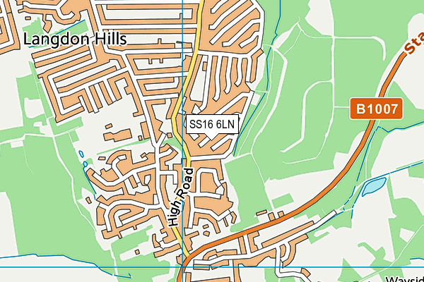 SS16 6LN map - OS VectorMap District (Ordnance Survey) SS16 6LN map - OS VectorMap District (Ordnance Survey)