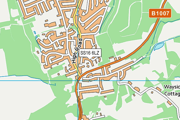 SS16 6LZ map - OS VectorMap District (Ordnance Survey) SS16 6LZ map - OS VectorMap District (Ordnance Survey)