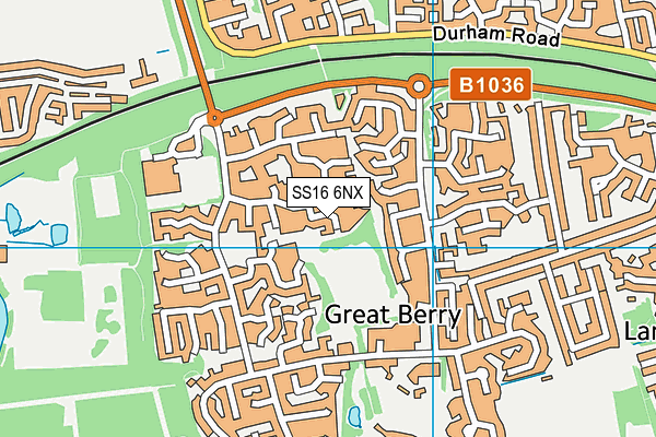 SS16 6NX map - OS VectorMap District (Ordnance Survey)