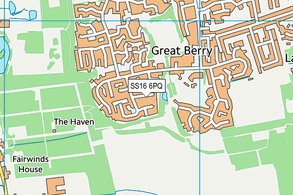 SS16 6PQ map - OS VectorMap District (Ordnance Survey) SS16 6PQ map - OS VectorMap District (Ordnance Survey)