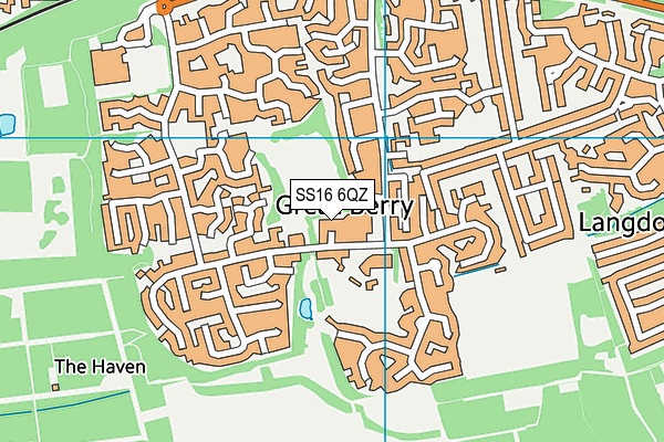 SS16 6QZ map - OS VectorMap District (Ordnance Survey) SS16 6QZ map - OS VectorMap District (Ordnance Survey)