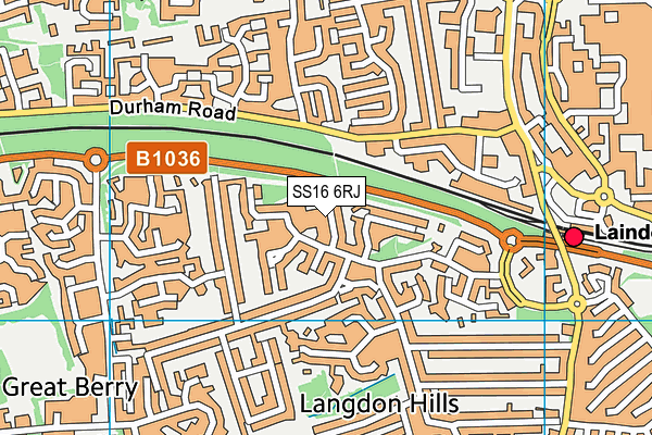 SS16 6RJ map - OS VectorMap District (Ordnance Survey) SS16 6RJ map - OS VectorMap District (Ordnance Survey)