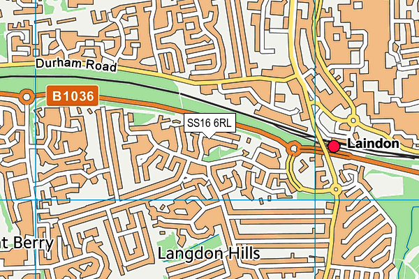 SS16 6RL map - OS VectorMap District (Ordnance Survey)