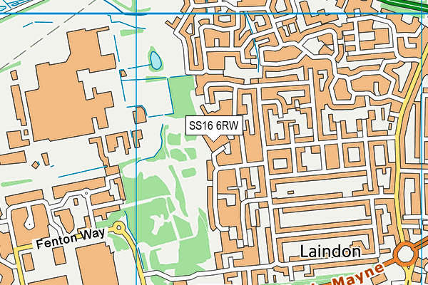 SS16 6RW map - OS VectorMap District (Ordnance Survey) SS16 6RW map - OS VectorMap District (Ordnance Survey)