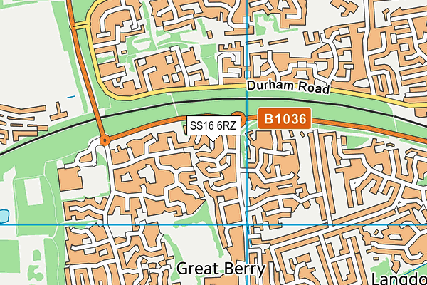 SS16 6RZ map - OS VectorMap District (Ordnance Survey) SS16 6RZ map - OS VectorMap District (Ordnance Survey)