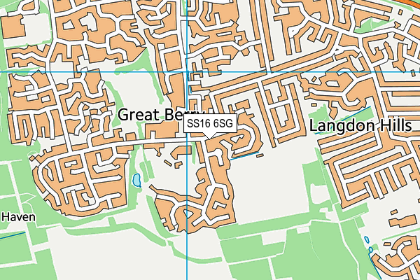 SS16 6SG map - OS VectorMap District (Ordnance Survey) SS16 6SG map - OS VectorMap District (Ordnance Survey)