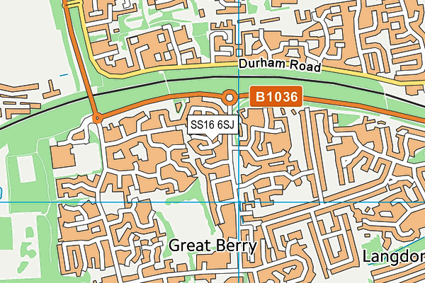 SS16 6SJ map - OS VectorMap District (Ordnance Survey)