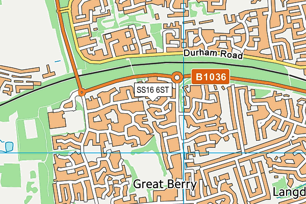 SS16 6ST map - OS VectorMap District (Ordnance Survey) SS16 6ST map - OS VectorMap District (Ordnance Survey)