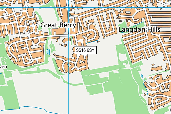 SS16 6SY map - OS VectorMap District (Ordnance Survey) SS16 6SY map - OS VectorMap District (Ordnance Survey)