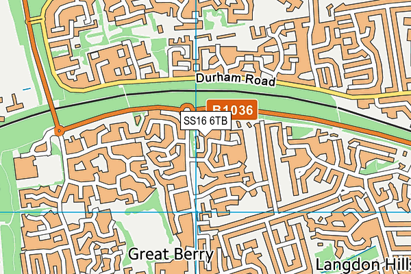 SS16 6TB map - OS VectorMap District (Ordnance Survey) SS16 6TB map - OS VectorMap District (Ordnance Survey)