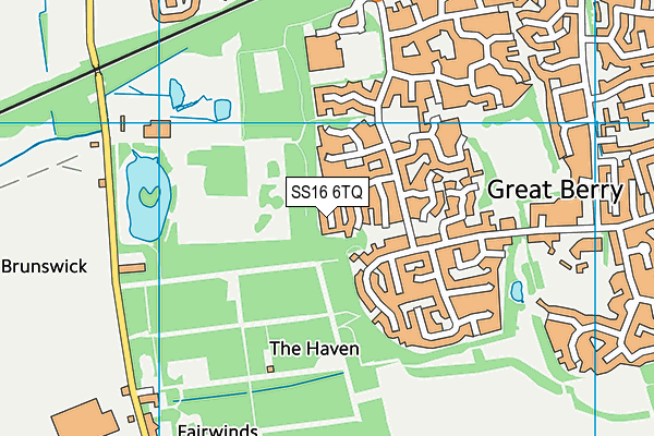 SS16 6TQ map - OS VectorMap District (Ordnance Survey) SS16 6TQ map - OS VectorMap District (Ordnance Survey)