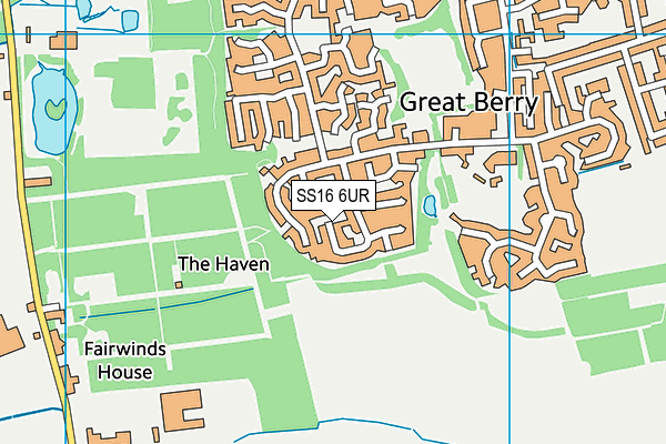 SS16 6UR map - OS VectorMap District (Ordnance Survey) SS16 6UR map - OS VectorMap District (Ordnance Survey)