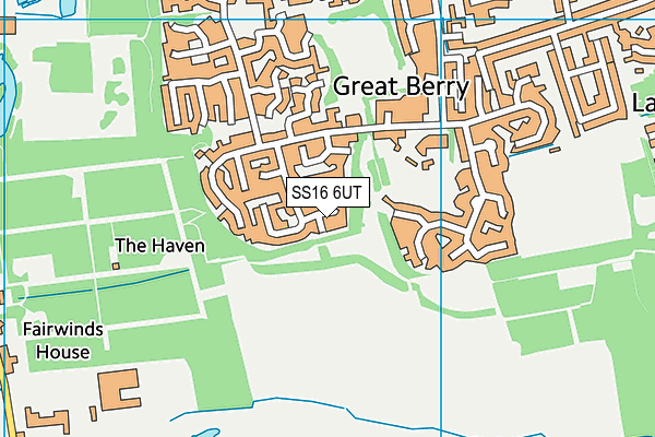 SS16 6UT map - OS VectorMap District (Ordnance Survey) SS16 6UT map - OS VectorMap District (Ordnance Survey)