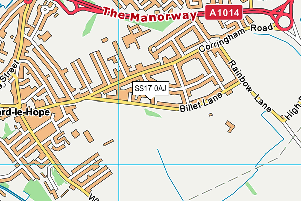 SS17 0AJ map - OS VectorMap District (Ordnance Survey) SS17 0AJ map - OS VectorMap District (Ordnance Survey)