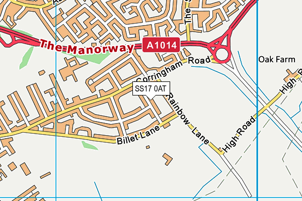 SS17 0AT map - OS VectorMap District (Ordnance Survey) SS17 0AT map - OS VectorMap District (Ordnance Survey)