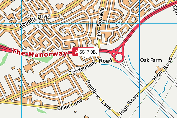 SS17 0BJ map - OS VectorMap District (Ordnance Survey) SS17 0BJ map - OS VectorMap District (Ordnance Survey)