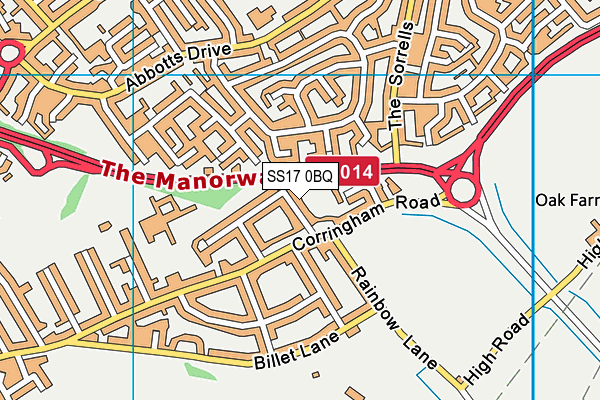 SS17 0BQ map - OS VectorMap District (Ordnance Survey) SS17 0BQ map - OS VectorMap District (Ordnance Survey)