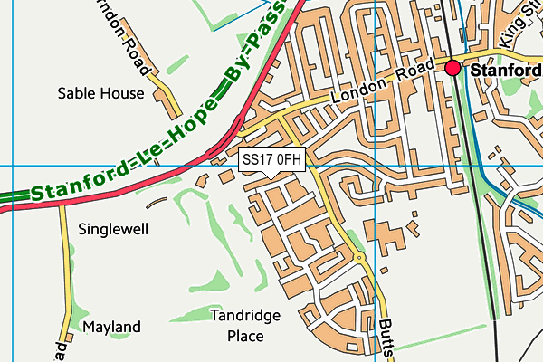 SS17 0FH map - OS VectorMap District (Ordnance Survey) SS17 0FH map - OS VectorMap District (Ordnance Survey)