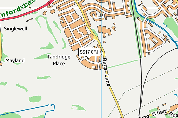 SS17 0FJ map - OS VectorMap District (Ordnance Survey)