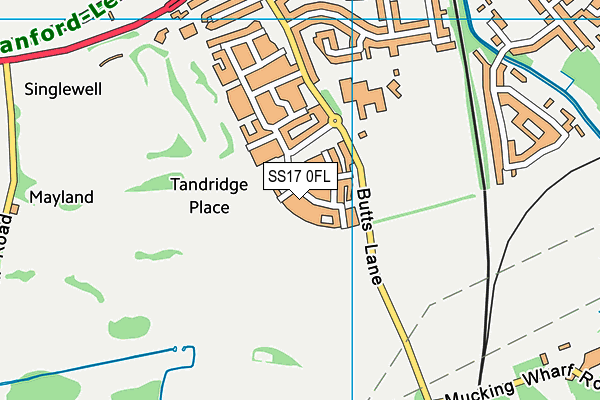 SS17 0FL map - OS VectorMap District (Ordnance Survey) SS17 0FL map - OS VectorMap District (Ordnance Survey)