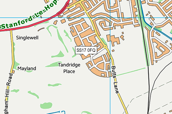 SS17 0FQ map - OS VectorMap District (Ordnance Survey) SS17 0FQ map - OS VectorMap District (Ordnance Survey)