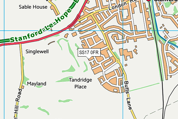 SS17 0FR map - OS VectorMap District (Ordnance Survey) SS17 0FR map - OS VectorMap District (Ordnance Survey)