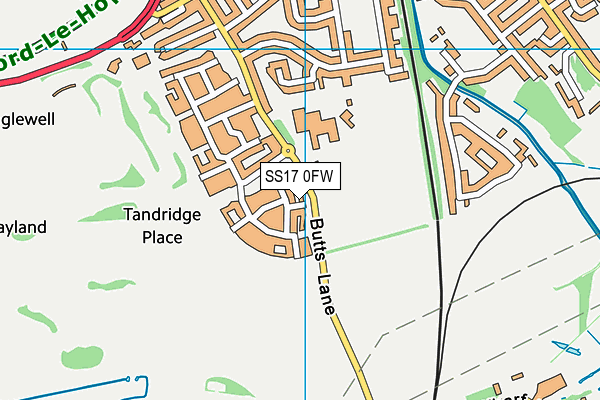 SS17 0FW map - OS VectorMap District (Ordnance Survey) SS17 0FW map - OS VectorMap District (Ordnance Survey)