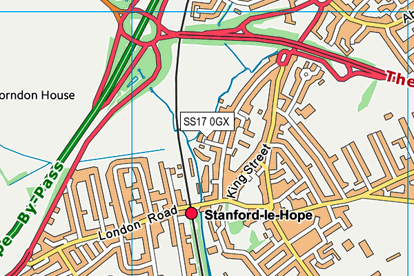 SS17 0GX map - OS VectorMap District (Ordnance Survey) SS17 0GX map - OS VectorMap District (Ordnance Survey)