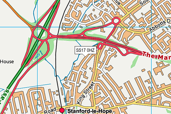 SS17 0HZ map - OS VectorMap District (Ordnance Survey) SS17 0HZ map - OS VectorMap District (Ordnance Survey)