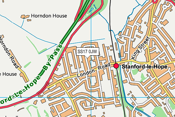 SS17 0JW map - OS VectorMap District (Ordnance Survey) SS17 0JW map - OS VectorMap District (Ordnance Survey)