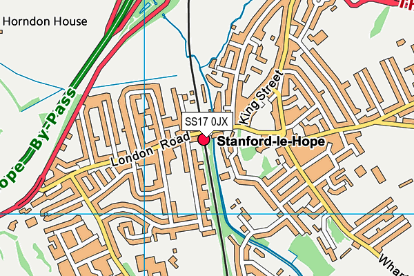 SS17 0JX map - OS VectorMap District (Ordnance Survey) SS17 0JX map - OS VectorMap District (Ordnance Survey)