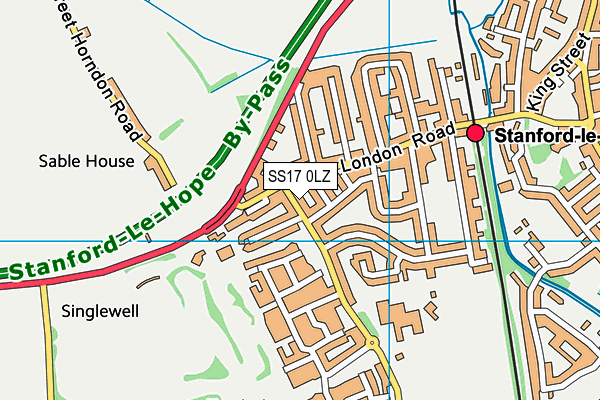 SS17 0LZ map - OS VectorMap District (Ordnance Survey) SS17 0LZ map - OS VectorMap District (Ordnance Survey)