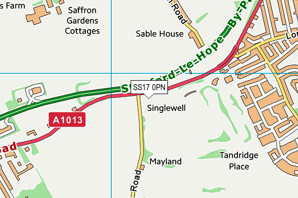 SS17 0PN map - OS VectorMap District (Ordnance Survey) SS17 0PN map - OS VectorMap District (Ordnance Survey)