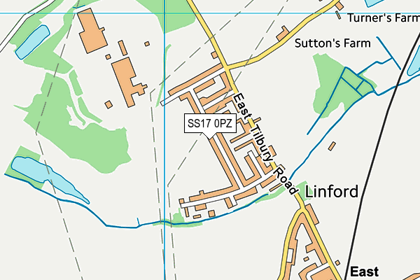 SS17 0PZ map - OS VectorMap District (Ordnance Survey) SS17 0PZ map - OS VectorMap District (Ordnance Survey)