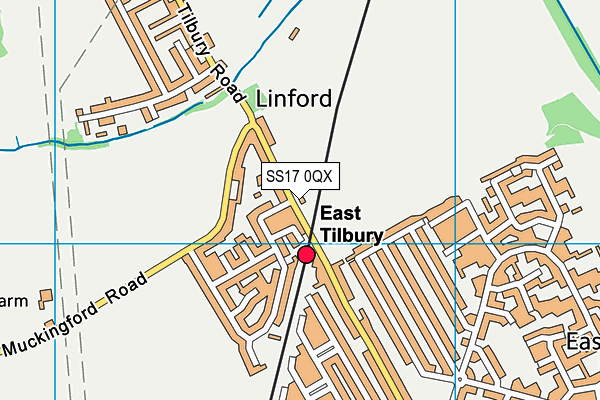 SS17 0QX map - OS VectorMap District (Ordnance Survey) SS17 0QX map - OS VectorMap District (Ordnance Survey)