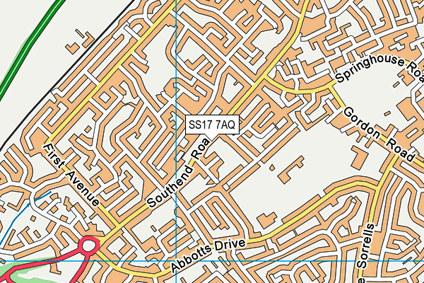 SS17 7AQ map - OS VectorMap District (Ordnance Survey) SS17 7AQ map - OS VectorMap District (Ordnance Survey)