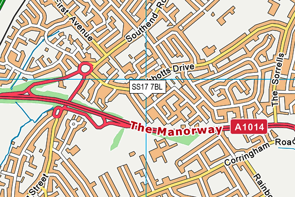 SS17 7BL map - OS VectorMap District (Ordnance Survey) SS17 7BL map - OS VectorMap District (Ordnance Survey)