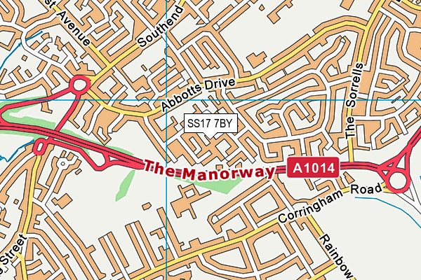 SS17 7BY map - OS VectorMap District (Ordnance Survey) SS17 7BY map - OS VectorMap District (Ordnance Survey)