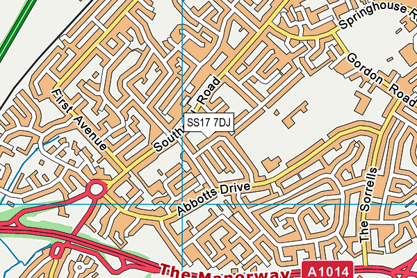 SS17 7DJ map - OS VectorMap District (Ordnance Survey) SS17 7DJ map - OS VectorMap District (Ordnance Survey)