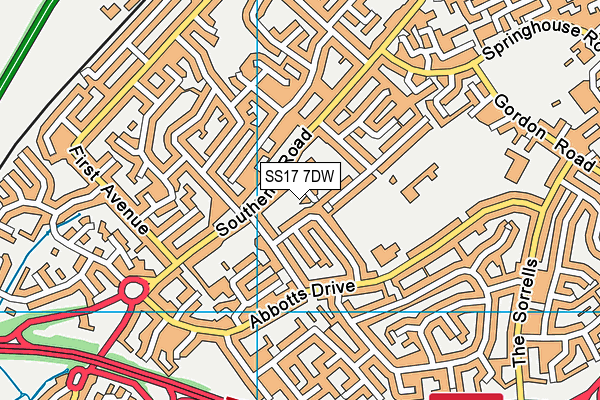 SS17 7DW map - OS VectorMap District (Ordnance Survey) SS17 7DW map - OS VectorMap District (Ordnance Survey)