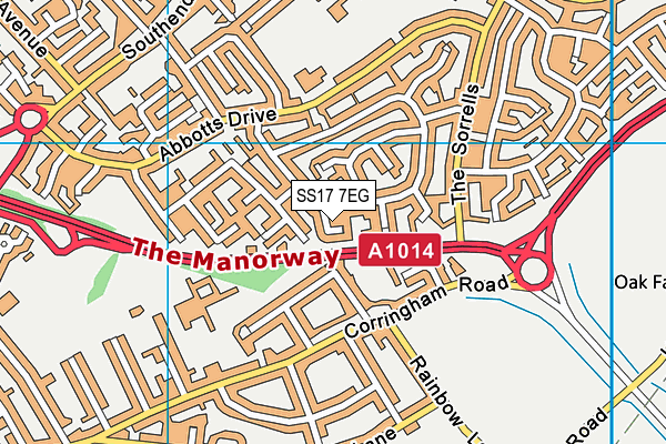 SS17 7EG map - OS VectorMap District (Ordnance Survey)