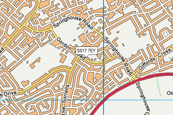 SS17 7EY map - OS VectorMap District (Ordnance Survey) SS17 7EY map - OS VectorMap District (Ordnance Survey)