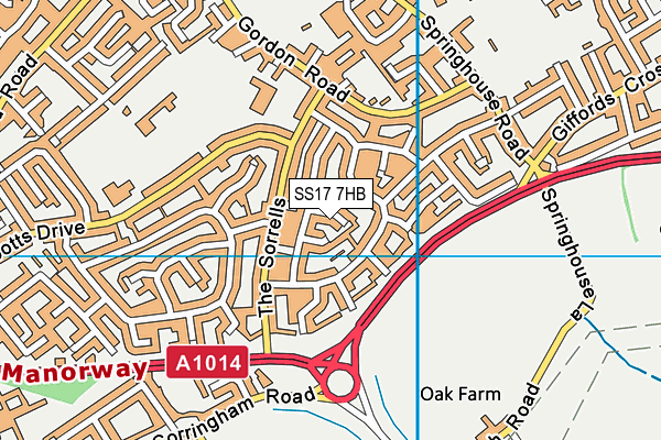 SS17 7HB map - OS VectorMap District (Ordnance Survey) SS17 7HB map - OS VectorMap District (Ordnance Survey)