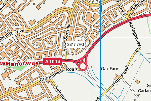 SS17 7HG map - OS VectorMap District (Ordnance Survey) SS17 7HG map - OS VectorMap District (Ordnance Survey)