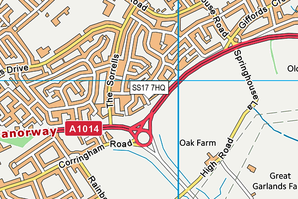 SS17 7HQ map - OS VectorMap District (Ordnance Survey) SS17 7HQ map - OS VectorMap District (Ordnance Survey)