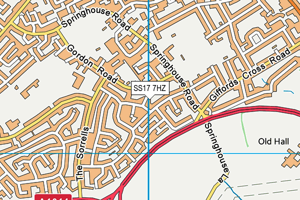 SS17 7HZ map - OS VectorMap District (Ordnance Survey) SS17 7HZ map - OS VectorMap District (Ordnance Survey)