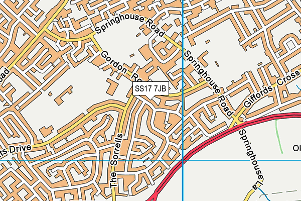 SS17 7JB map - OS VectorMap District (Ordnance Survey) SS17 7JB map - OS VectorMap District (Ordnance Survey)