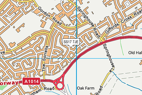 SS17 7JE map - OS VectorMap District (Ordnance Survey)